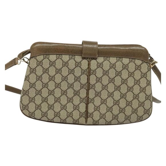 GUCCI GG Supreme Web Sherry Line Bag PVC Beige Red - Picture 3 of 16